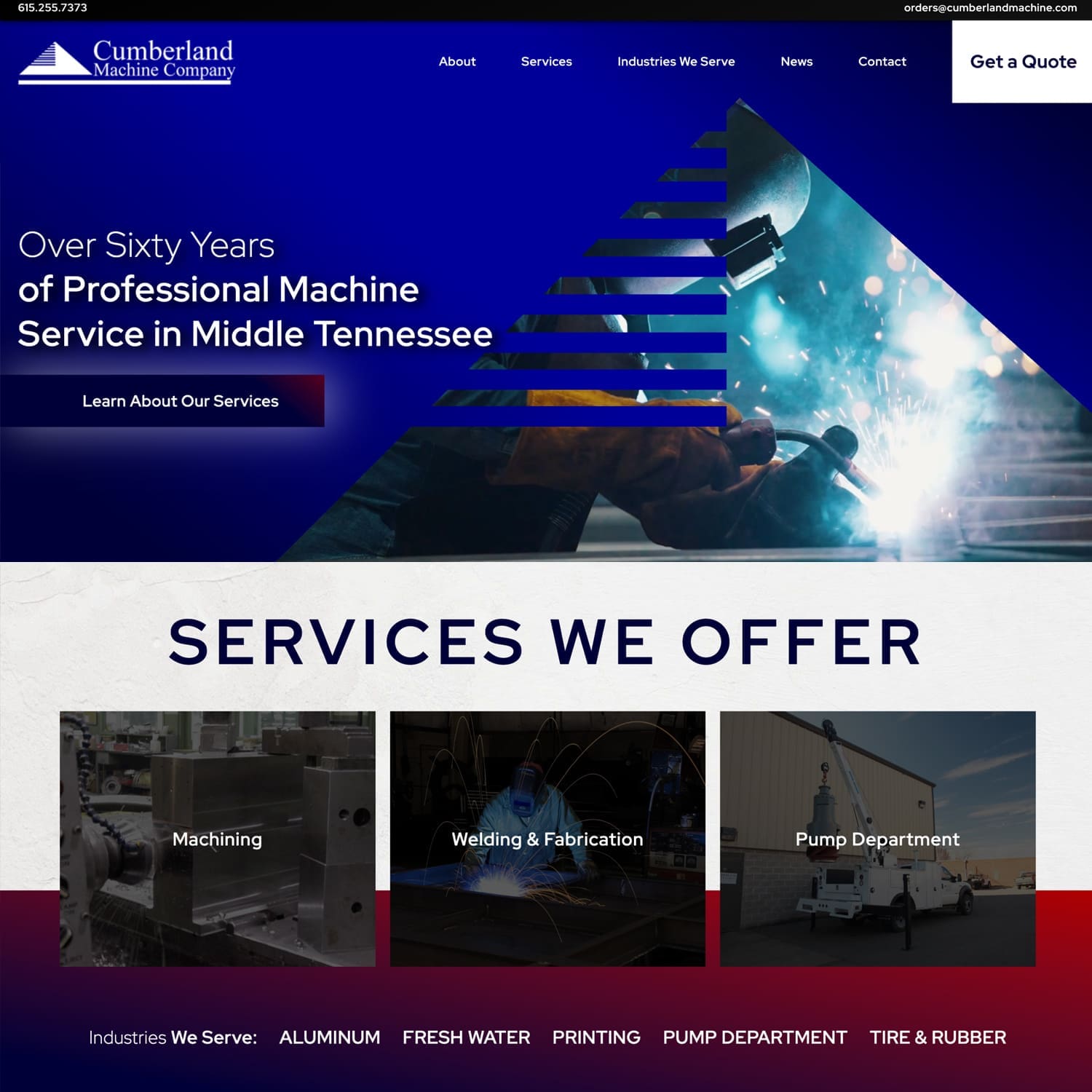 Chattanooga Website Design: Cumberland Machine