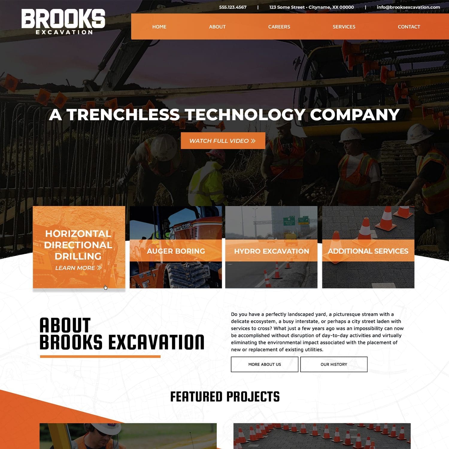 Brooks Excavation - louisville website design