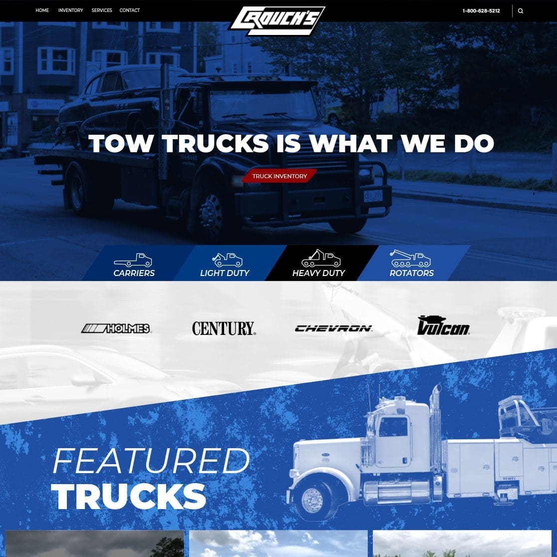 Crouch tow truck web design in Chattanooga