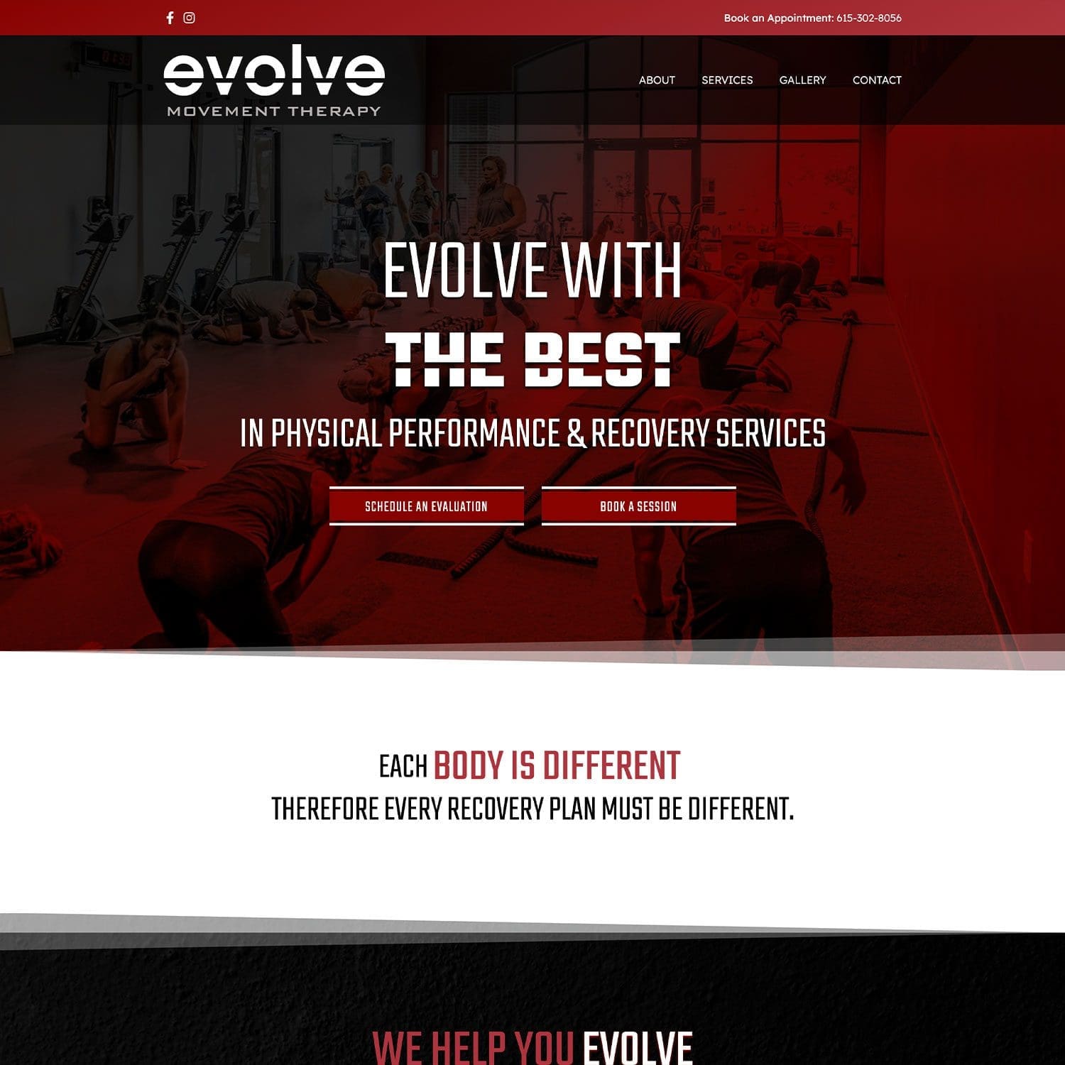 Evolve movement therapy - Chattanooga web design