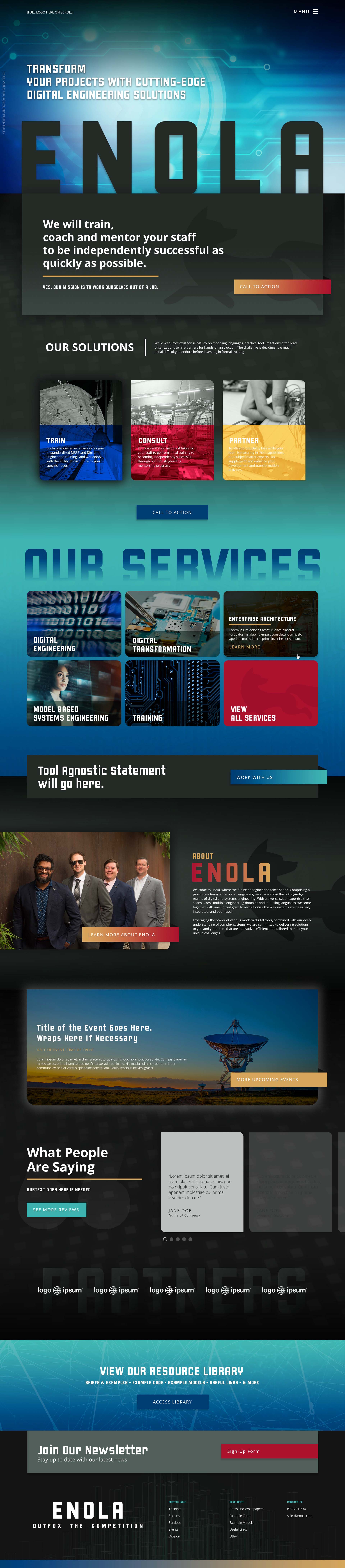 Full Chattanooga Website Design Mockup For Enola